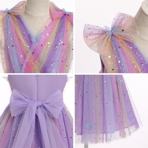 Butterfly Sparkle Sequins Tulle Dress for Toddler Girls 2-10T
