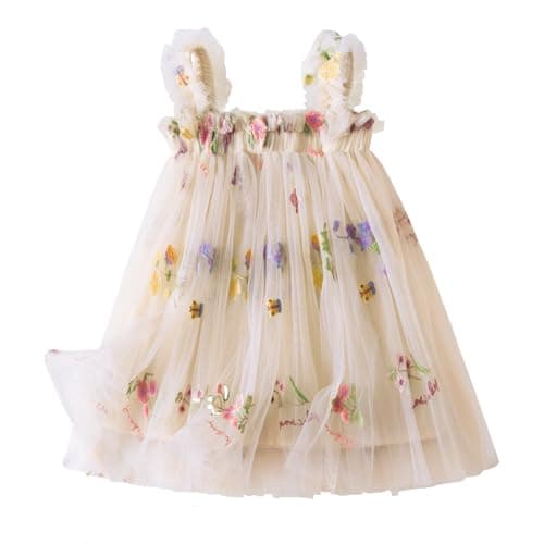 Nileafes Toddler Girls' Summer Sleeveless Floral A-Line Sundress
