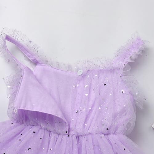 IMEKIS Toddler Girls Shiny Sequin Stars Birthday Tutu Dress 1-6T