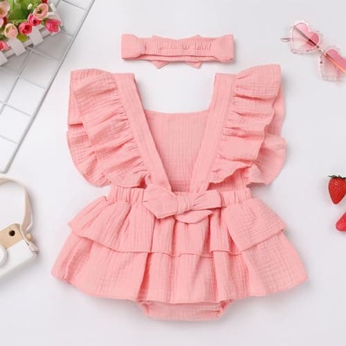 Berry Melon First Birthday Romper Headband Set for Baby Girl