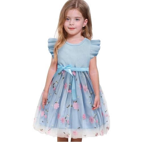 Sinhoon Toddler Girl Tulle Summer Ruffle Dresses 1-6Y