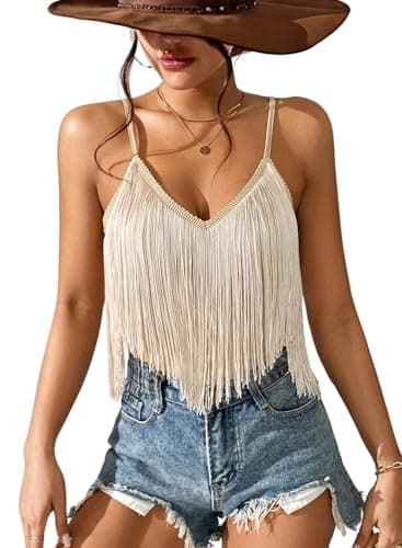 Womens Western Cowgirl Fringe Top - Boho Rodeo Camisole Trends