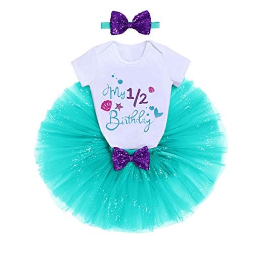 Baby Girls Mermaid 1st Birthday Outfit Set