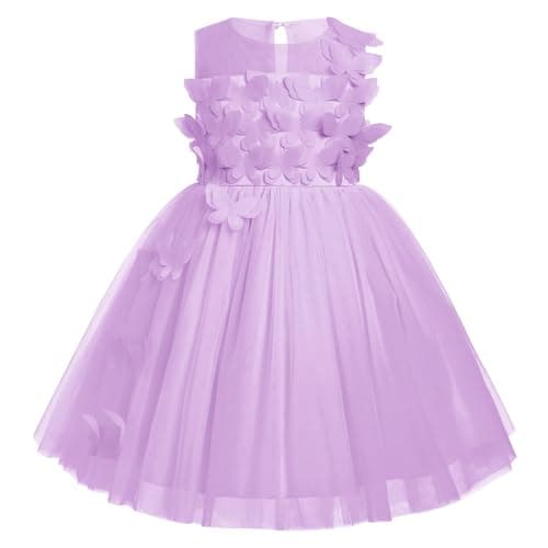 Toddler Girls' Butterfly High-Low Tulle Birthday Dress for Parties and Photos