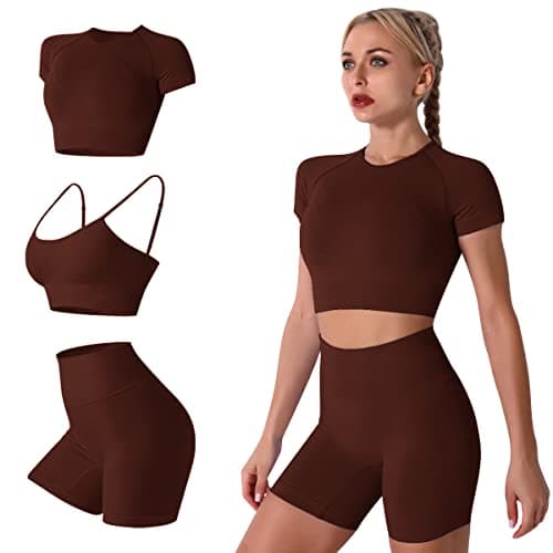 IDOPIP Women's Workout Set: Yoga Outfit + Sports Bra + Leggings