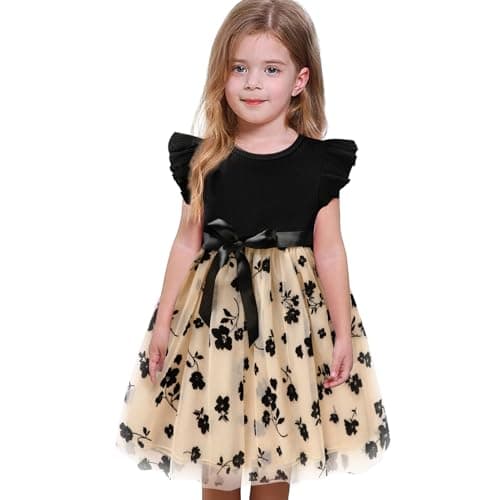 Sinhoon Toddler Girl Tulle Summer Ruffle Dresses 1-6Y