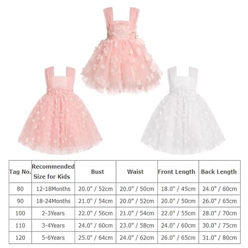 Toddler Girls' High-Low Flower Tulle Dress for Weddings, Parties, and Photoshoots
