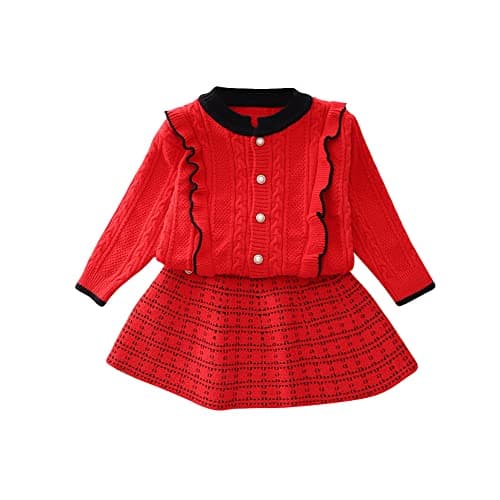 Toddler Girls Knitted Sweater and Skirt Set