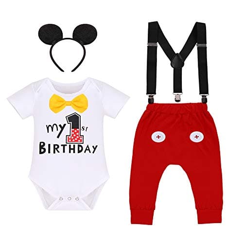 Baby Boys Mouse 1st Birthday Outfit Set