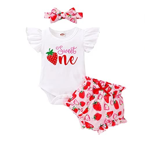 Bumble Bee Print Romper for 1st Birthday Girls