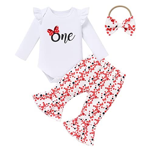 Baby Girls Pumpkin Mouse 1st Birthday Outfit Set