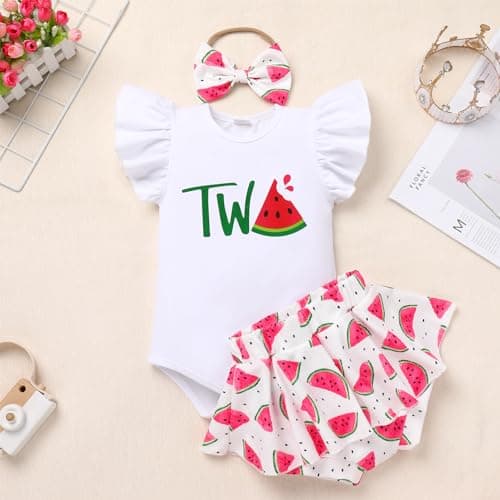 Sunflower Peach Romper Set for Baby Girls 1st Birthday