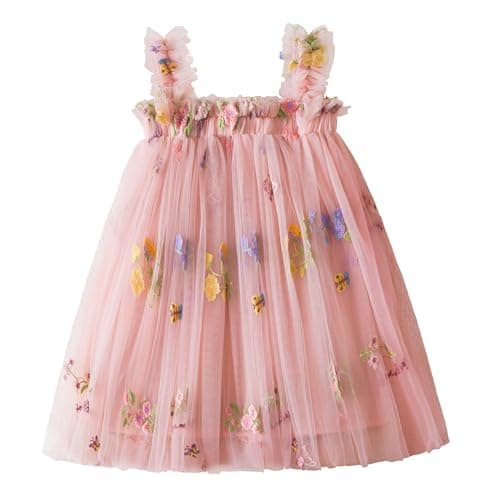 Nileafes Toddler Girls' Summer Sleeveless Floral A-Line Sundress