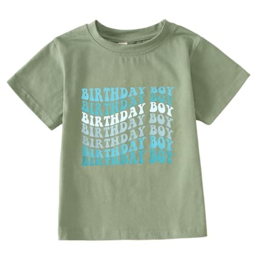 KEKEMI Toddler Boy Birthday Party Letter Print T-Shirt