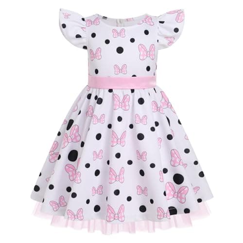 Mouse Birthday Dress for Toddler Baby Girl Princess- Polka Dots Cake Smash Halloween Costume Cosplay