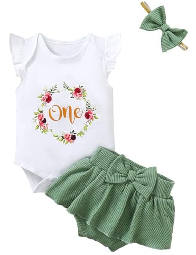 First Birthday Outfit: Floral Skirt Set for Baby Girl