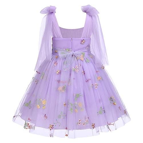 Flower Girls Butterfly Dress: Toddler Baby Embroidery Tulle Gown