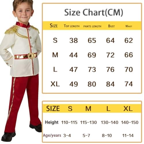 Prince Charming Costume: Royal Outfits for 4-12 Year-olds