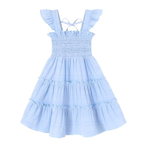 Younger Tree Girls Sleeveless Ruffle Dress Summer Beach Outfit