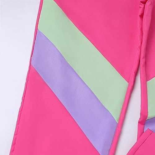80s Workout Halloween Costume Color Block Windbreaker Outfit Set