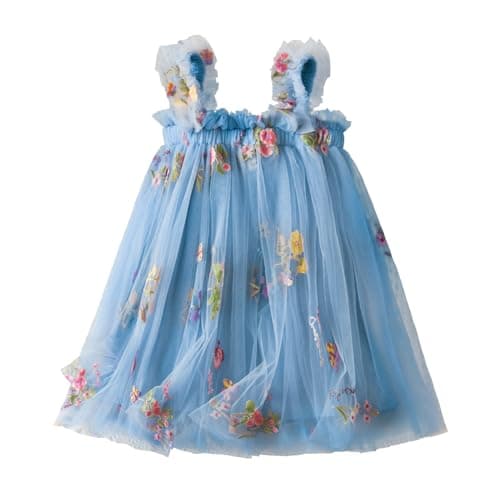 Nileafes Toddler Girls' Summer Sleeveless Floral A-Line Sundress