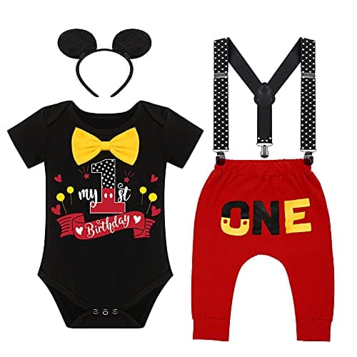 IMEKIS Toddler Boys 2nd Birthday Outfit Bowtie Romper Pants Headband