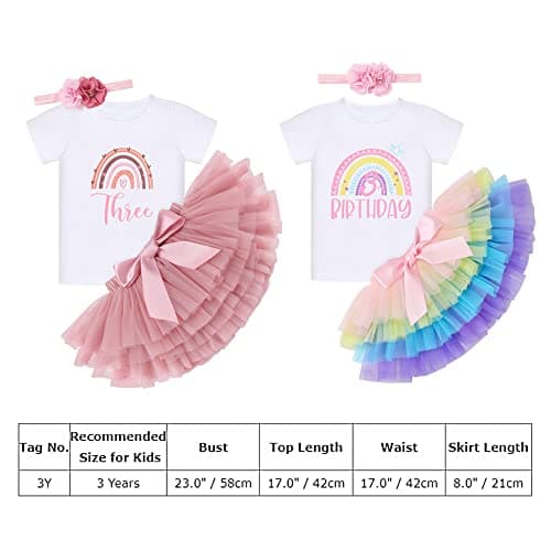 Boho Rainbow 1st Birthday Outfit for Baby Girls