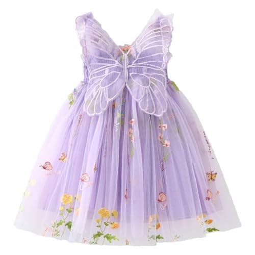 Nileafes Toddler Girl Fairy Butterfly Tulle Casual Birthday Dress