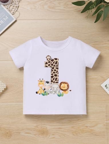 IMEKIS Baby Boys 1st Birthday Jungle Safari Outfit 4PC Set