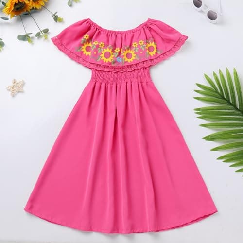 Mexican Floral Print Dress for Toddler Girls 2-7T