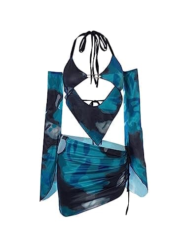 CAPE CLIQUE Women's Sexy Y2K Festival Outfits Long Sleeve Summer Clubwear