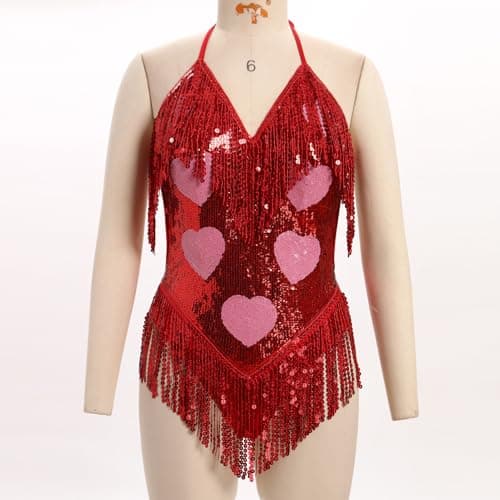 Women's Sequin Fringe Dance Bodysuit for Raves and Festivals