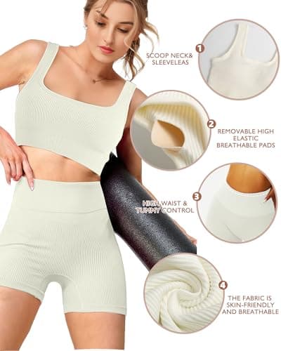 AURUZA Seamless High Waist Leggings & Sports Bra Gym Set