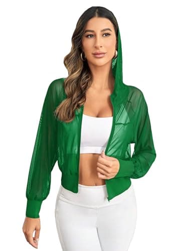 Mesh Sports Jacket Crop Top