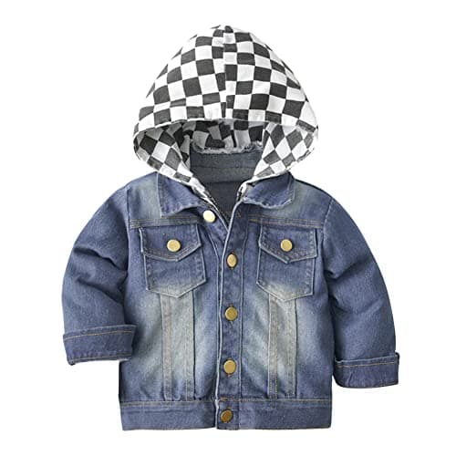 IMEKIS Toddler Denim Hooded Coat for Boys & Girls Fall Outwear