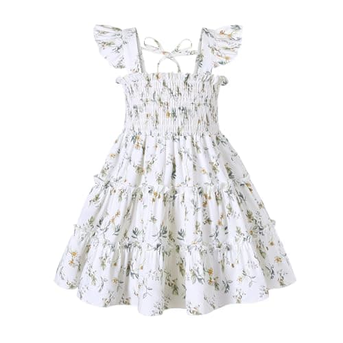 Younger Tree Girls Sleeveless Ruffle Dress Summer Beach Outfit
