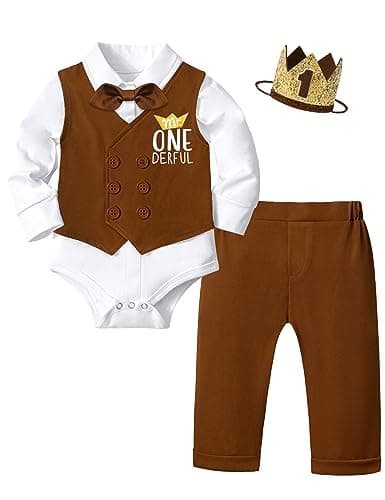Mr Onederful 1st Birthday Boy Outfit 5Pcs Suit