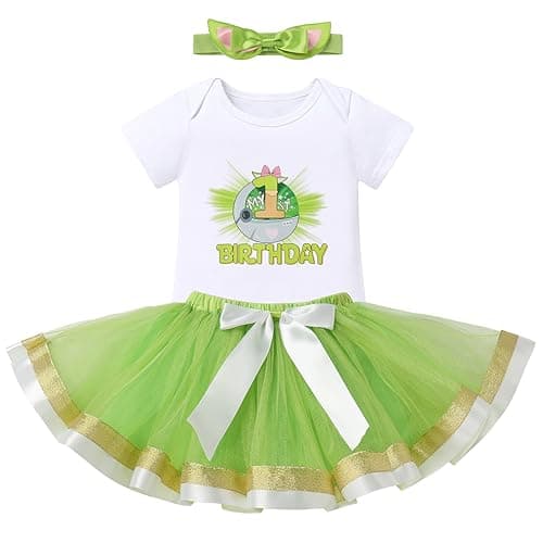 ODASDO Baby Girl Animal Theme 1st Birthday Cake Smash Outfit Set