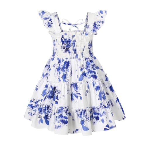 Younger Tree Girls Sleeveless Ruffle Dress Summer Beach Outfit
