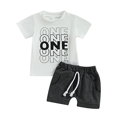 Saliuentm Baby Boy Birthday Outfit Short Sleeve Shirt & Short Pants