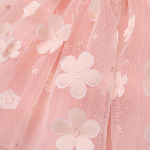 Toddler Girls' High-Low Flower Tulle Dress for Weddings, Parties, and Photoshoots