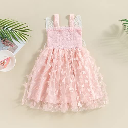 TUSFTAY Toddler Butterfly Wings Birthday Tutu Dress