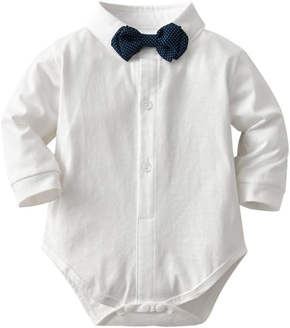Toddler Baby Boy Christening Outfit Christmas Bowtie Shirt Romper Waistcoat Long Pants Fall Winter Wedding Tuxedo Suit