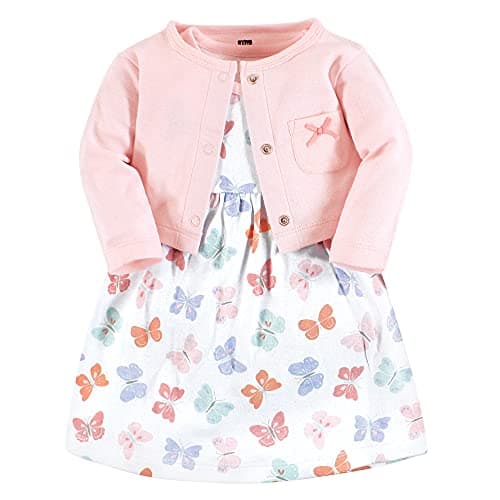 Hudson Baby Girls' Cotton Dress & Cardigan Set