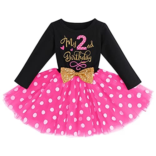 Baby Girl Birthday Mouse Dress with Polka Dots Tutu Skirt - Photo Shoot Outfit