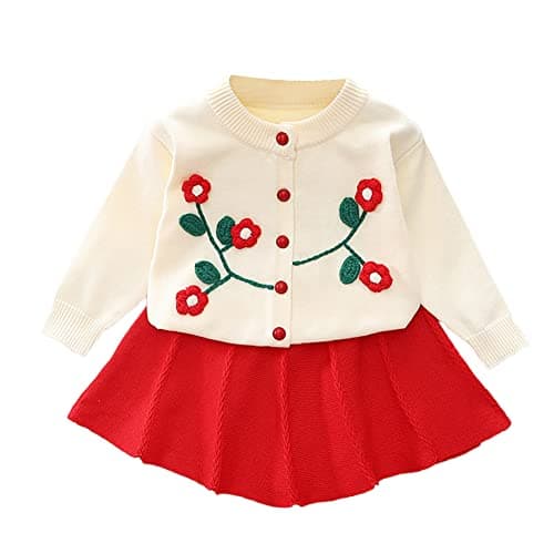 Toddler Girls Knitted Sweater and Skirt Set