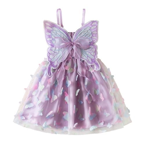 Nileafes Toddler Girl Fairy Butterfly Tulle Casual Birthday Dress