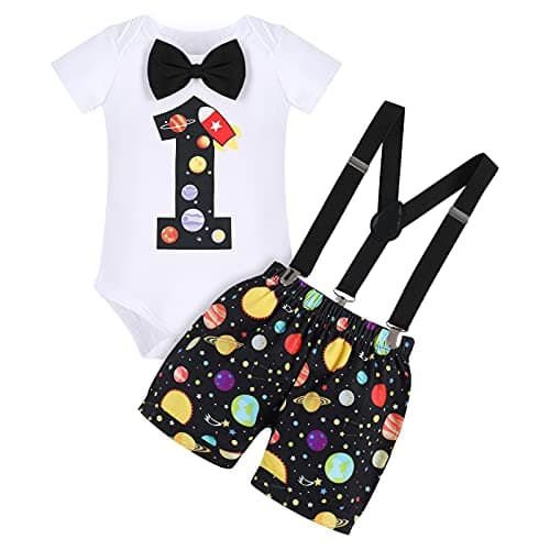 Baby Boys Space Birthday Cake Smash Outfit