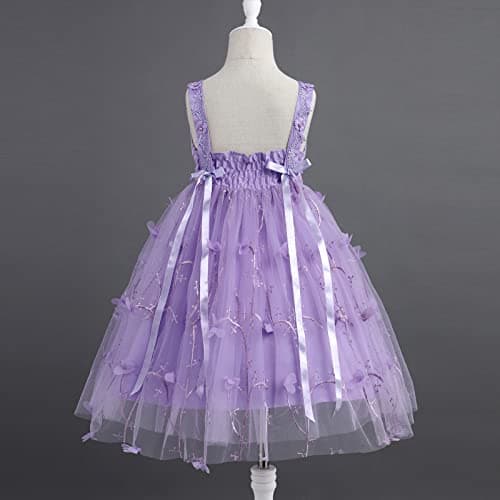 IDOPIP Backless Tulle Flower Girl Dress for Princess Birthday Weddings Bridesmaids