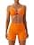 Workout Sets for Women 2 Piece Twist Front Halter Sports Bras High Waist Booty Shorts Exercise Gym Yoga Outfit
